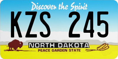 ND license plate KZS245