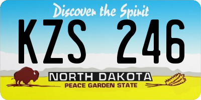 ND license plate KZS246