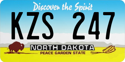 ND license plate KZS247