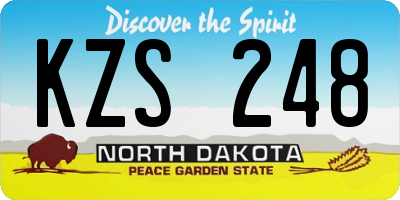 ND license plate KZS248