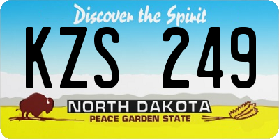 ND license plate KZS249
