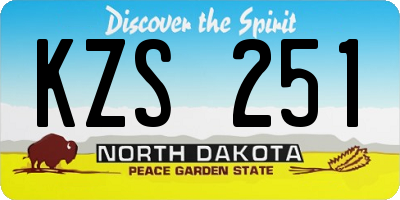 ND license plate KZS251