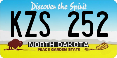 ND license plate KZS252