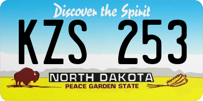 ND license plate KZS253