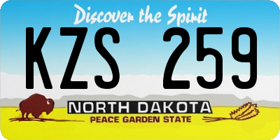 ND license plate KZS259