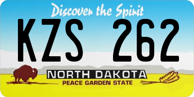 ND license plate KZS262