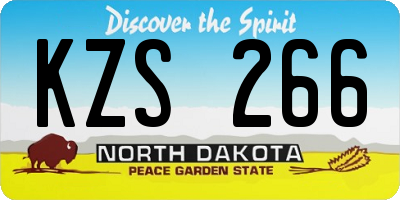 ND license plate KZS266