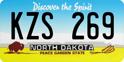 ND license plate KZS269