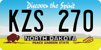 ND license plate KZS270