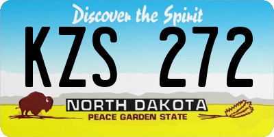 ND license plate KZS272