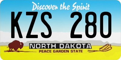 ND license plate KZS280