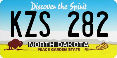 ND license plate KZS282