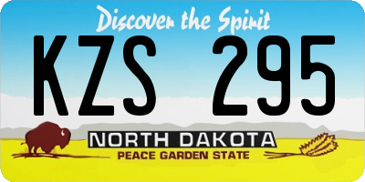 ND license plate KZS295