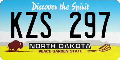 ND license plate KZS297