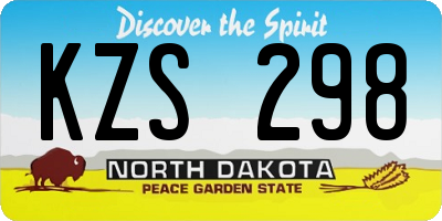 ND license plate KZS298