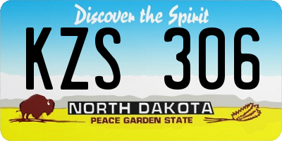 ND license plate KZS306