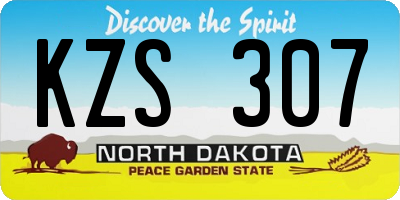 ND license plate KZS307