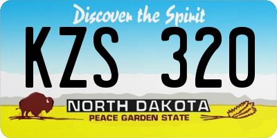 ND license plate KZS320