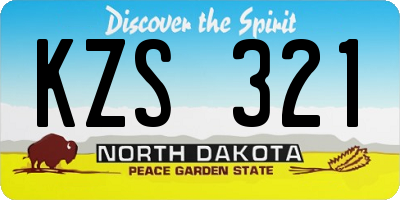 ND license plate KZS321