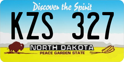 ND license plate KZS327