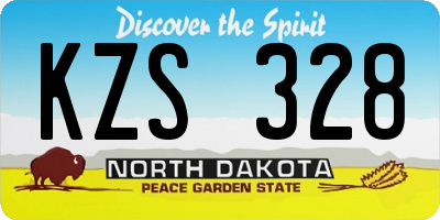 ND license plate KZS328