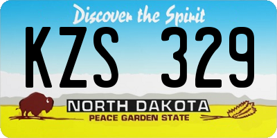 ND license plate KZS329