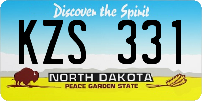 ND license plate KZS331