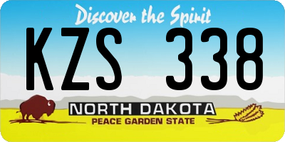 ND license plate KZS338