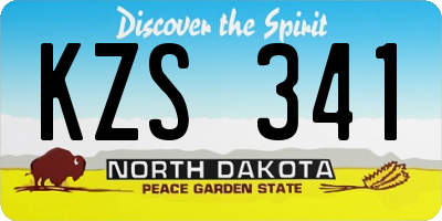 ND license plate KZS341