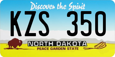 ND license plate KZS350