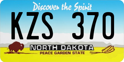 ND license plate KZS370
