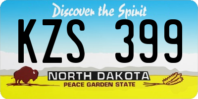 ND license plate KZS399