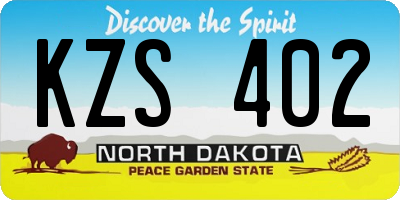 ND license plate KZS402