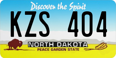 ND license plate KZS404