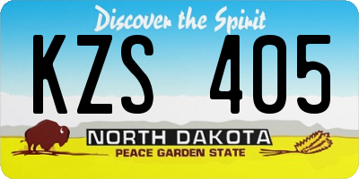ND license plate KZS405