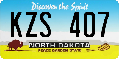 ND license plate KZS407