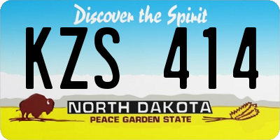 ND license plate KZS414