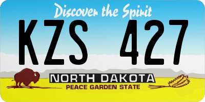 ND license plate KZS427