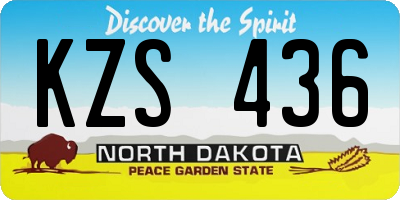 ND license plate KZS436