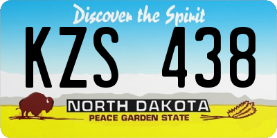 ND license plate KZS438