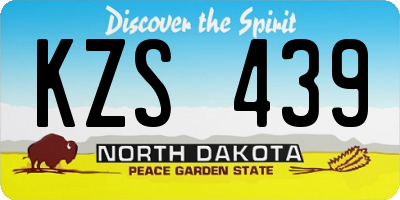 ND license plate KZS439