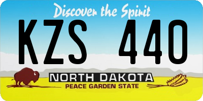 ND license plate KZS440