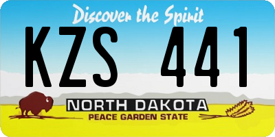 ND license plate KZS441
