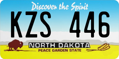 ND license plate KZS446