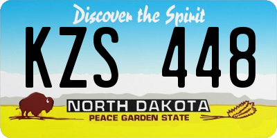 ND license plate KZS448