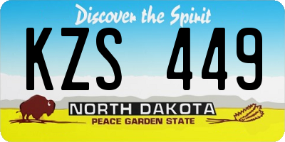 ND license plate KZS449