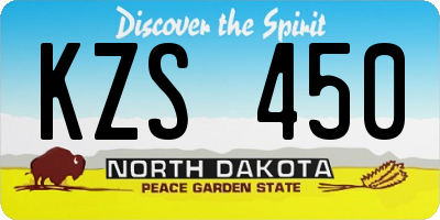 ND license plate KZS450