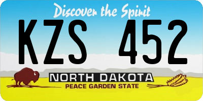 ND license plate KZS452