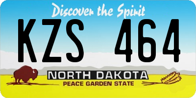 ND license plate KZS464