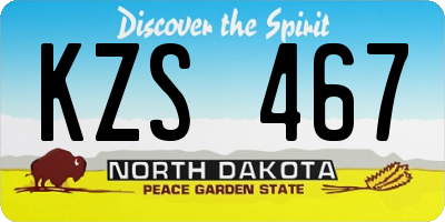 ND license plate KZS467